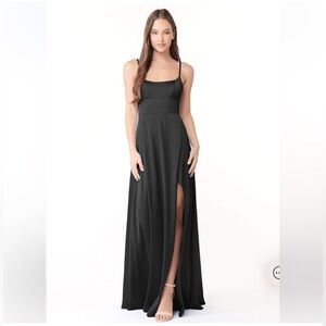 Azazie Satin Black Formal Dress